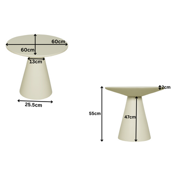 Couchtisch – Mangoholz, Sandfarbe, Einzigartiges Rundes Design – Bellis | Starfurn