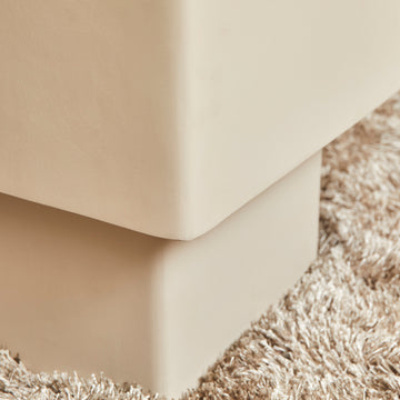 Couchtisch – Mangoholz, Sandfarbe, Gestapelte Quadratische Form – Saya | Starfurn