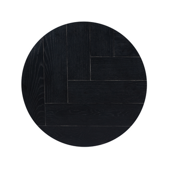 Couchtisch - Schwarze Eiche, Runde Form, Metallgestell, 2er-Set, 70 cm – Otik | Starfurn