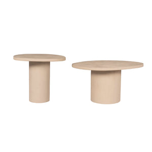 Coffee Table - Sand Finish, Mango Wood, Round Shape – Mirre | Starfurn