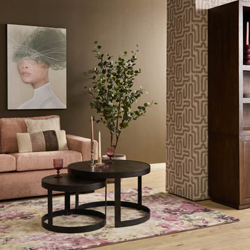 Couchtisch – Sandgestrahlte Mangoholz, Schwarze Stahl, Nesting Design – Lola | Starfurn