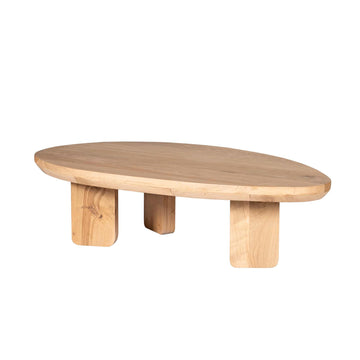 Couchtisch – Natur Eichenholz, Dreieck Form, Weiche Rundungen 130 cm – Zillah | Starfurn