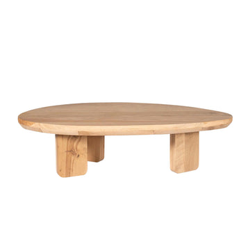 Couchtisch – Natur Eichenholz, Dreieck Form, Weiche Rundungen 130 cm – Zillah | Starfurn