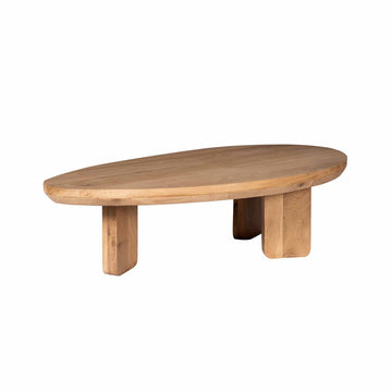 Couchtisch – Natur Eichenholz, Dreieck Form, Weiche Rundungen 130 cm – Zillah | Starfurn
