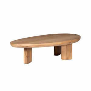 Couchtisch – Natur Eichenholz, Dreieck Form, Weiche Rundungen 130 cm – Zillah | Starfurn