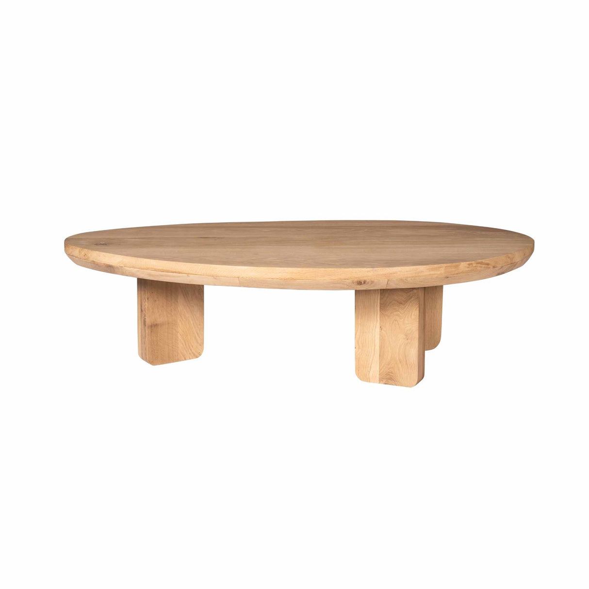 Couchtisch – Natur Eichenholz, Dreieck Form, Weiche Rundungen 130 cm – Zillah | Starfurn