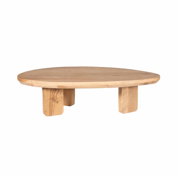 Couchtisch – Natur Eichenholz, Dreieck Form, Weiche Rundungen 130 cm – Zillah | Starfurn