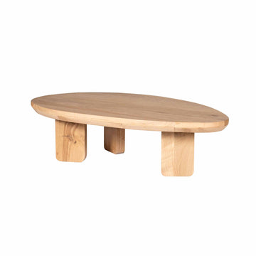 Couchtisch – Natur Eichenholz, Dreieck Form, Weiche Rundungen 130 cm – Zillah | Starfurn