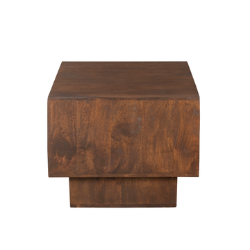Couchtisch - Mangoholz Braun, Quadrat Form, Kompakt Design – Livia | Starfurn