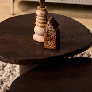 Coffee table – Mango wood, Brown color, Round shape – Mirre | Starfurn