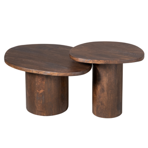 Coffee table – Mango wood, Brown color, Round shape – Mirre | Starfurn