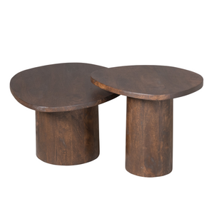 Coffee table – Mango wood, Brown color, Round shape – Mirre | Starfurn