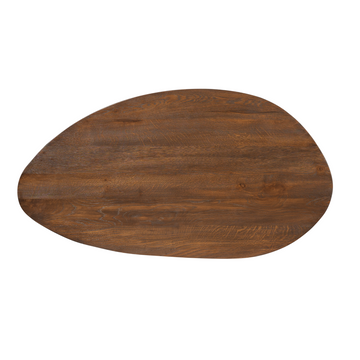 Couchtisch – Braunes Eichenholz, Dreieck Form, Weiche Rundungen 130 cm – Zillah | Starfurn