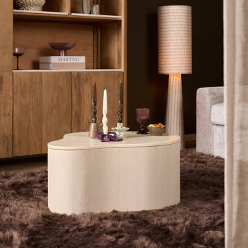 Couchtisch – Marmorplatte, Mangoholz, Sandoptik - Lovi | Starfurn