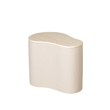 Couchtisch – Heller Marmor, Organische Basis, Sandfarbener Ton – Lovi | Starfurn