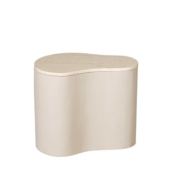 Couchtisch – Heller Marmor, Organische Basis, Sandfarbener Ton – Lovi | Starfurn