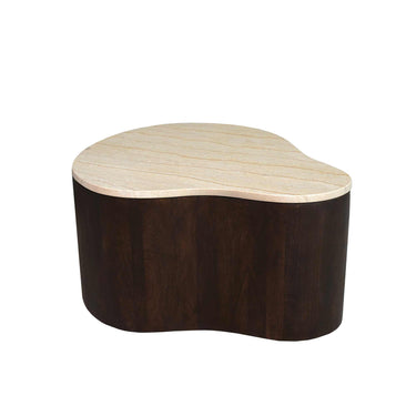 Couchtisch – Marmorplatte, Mangoholz, Organische Form – Lovi | Starfurn