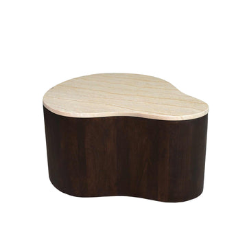 Couchtisch – Marmorplatte, Mangoholz, Organische Form – Lovi | Starfurn