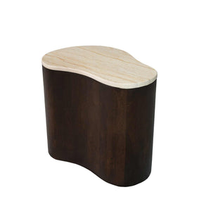 Coffee Table – Light Marble, Organic Base, Brown Tone – Lovi | Starfurn