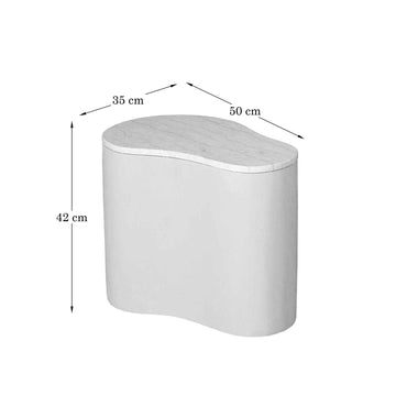 Couchtisch – Heller Marmor, Organische Basis, Brauner Ton – Lovi | Starfurn
