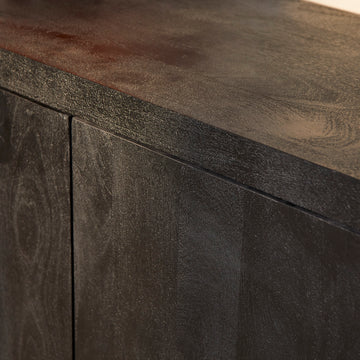 Sideboard - Schwarzes Mangoholz, Grifflose Türen, Geradliniges Design, 150 cm – Brussel | Starfurn