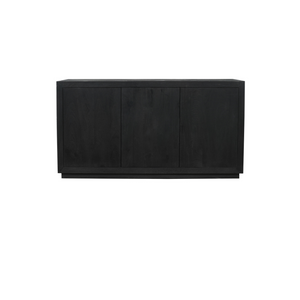 Sideboard - Schwarzes Mangoholz, Grifflose Türen, Geradliniges Design, 150 cm – Brussel | Starfurn