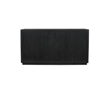 Sideboard - Schwarzes Mangoholz, Grifflose Türen, Geradliniges Design, 150 cm – Brussel | Starfurn image