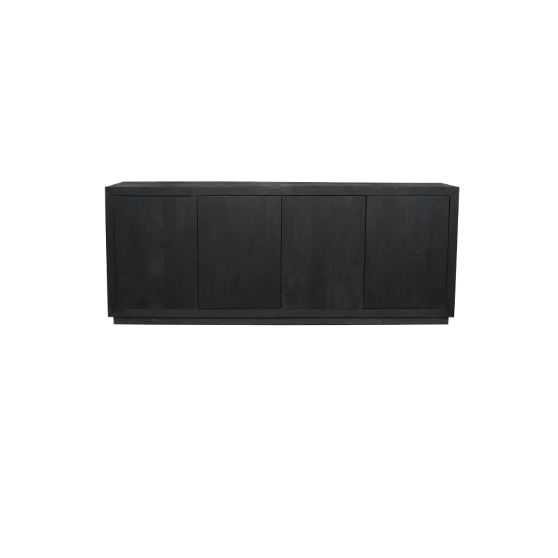 Sideboard – Mango Wood, Black Finish, Push-to-Open Doors – Brussel | Starfurn