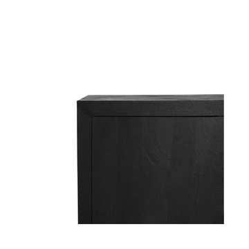Sideboard – Mangoholz, Schwarze Oberfläche, Push-to-Open-Türen – Brussel | Starfurn