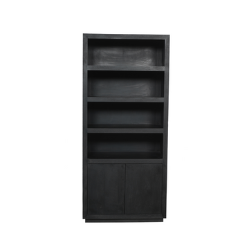 Bücherregal – Mangoholz, Schwarze Oberfläche, Grifflos – Brussel | Starfurn