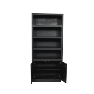 Bücherregal – Mangoholz, Schwarze Oberfläche, Grifflos – Brussel | Starfurn