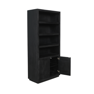 Bücherregal – Mangoholz, Schwarze Oberfläche, Grifflos – Brussel | Starfurn