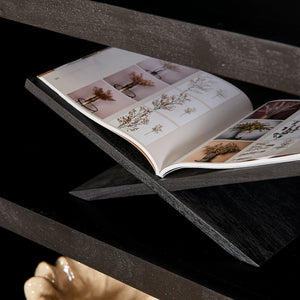 Bücherregal - Schwarzes Mangoholz, Offene Fächer, Grifflose Türen, XL 160 cm – Brussel | Starfurn