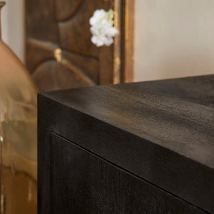 TV Unit – Black Surface, Mango Wood Material, Modern Design – Brussel | Starfurn