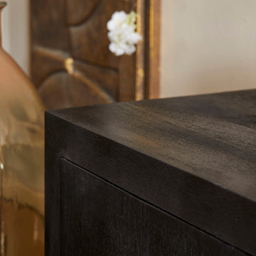 TV-Möbel – Schwarze Oberfläche, Mangoholz Material, Modernes Design - Brussel | Starfurn