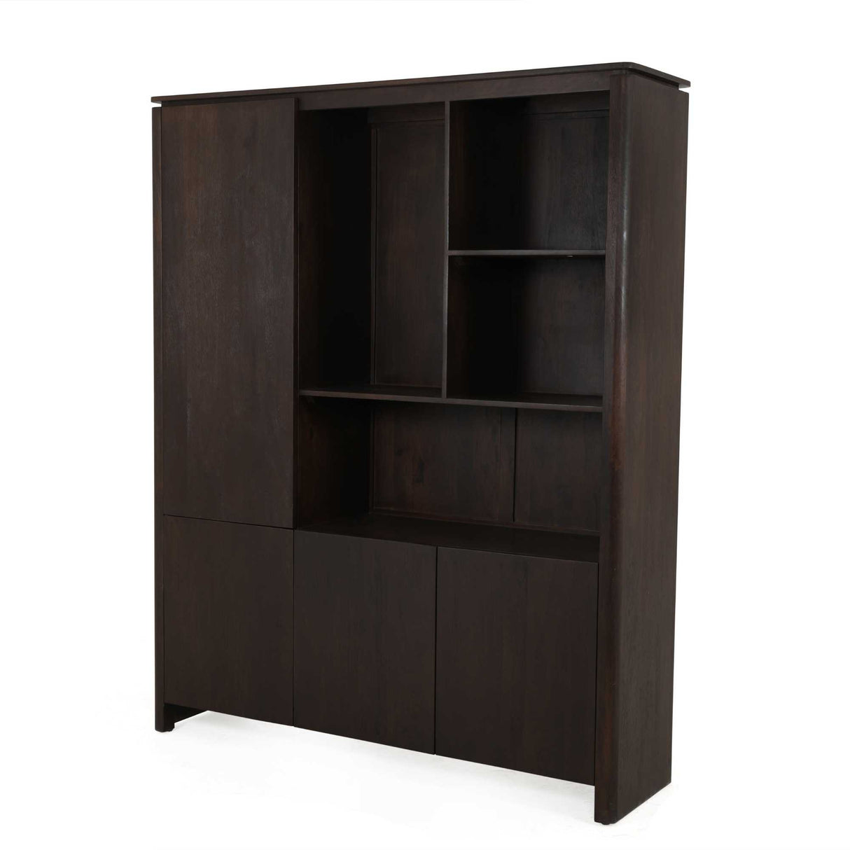 Bücherregal – Mangoholz Konstruktion, Offene Fächer, Braune Oberfläche, XL - Dallas | Starfurn