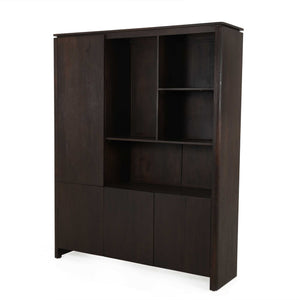 Bücherregal – Mangoholz Konstruktion, Offene Fächer, Braune Oberfläche, XL - Dallas | Starfurn