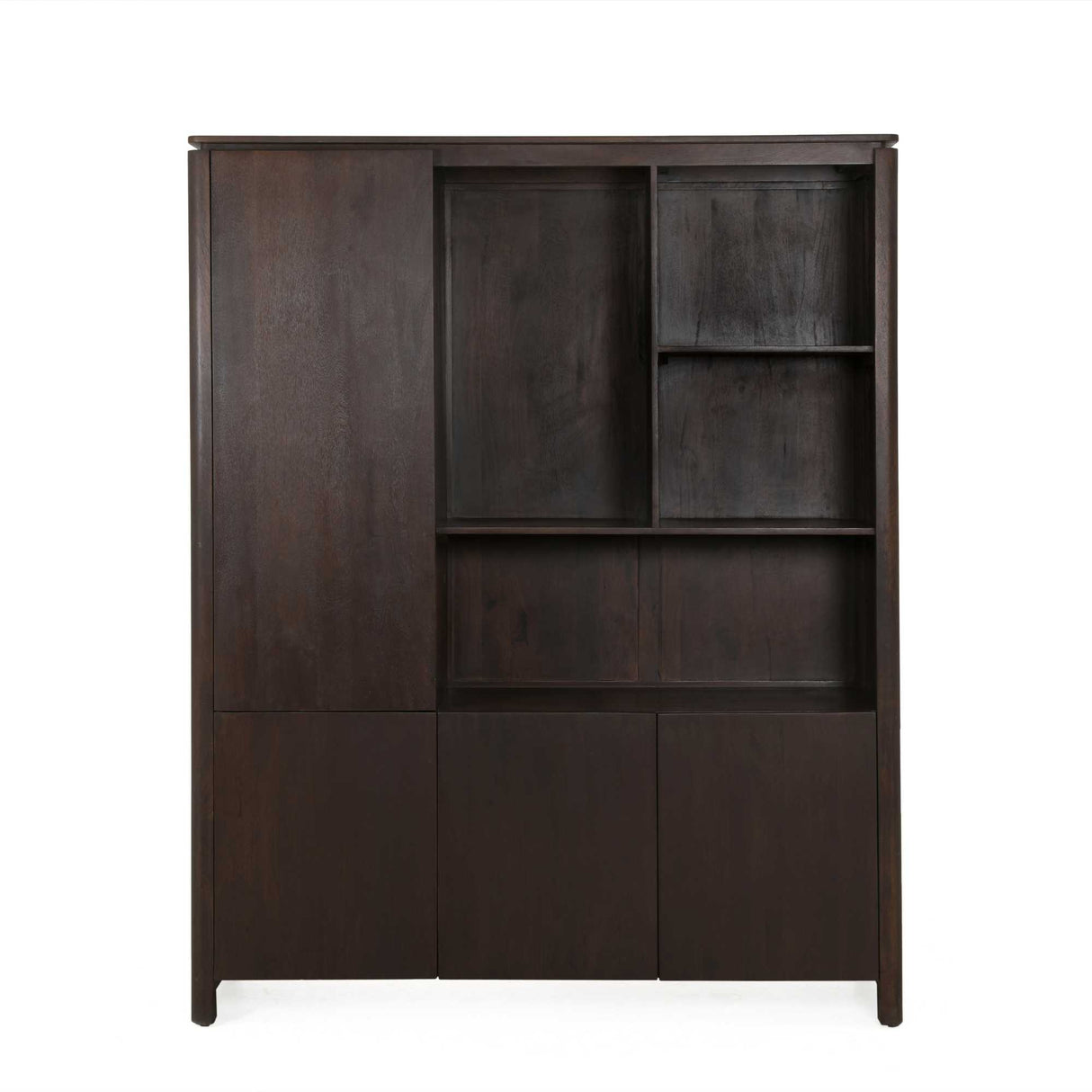 Bücherregal – Mangoholz Konstruktion, Offene Fächer, Braune Oberfläche, XL - Dallas | Starfurn