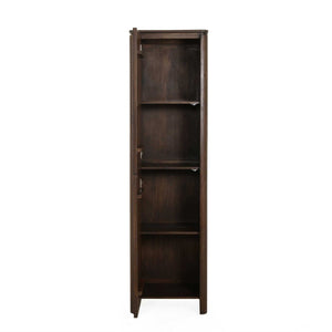 Aufbewahrungsschrank  – FSC Massives Mangoholz, Braun Finish, Vertikales Holzdesign - Dallas | Starfurn