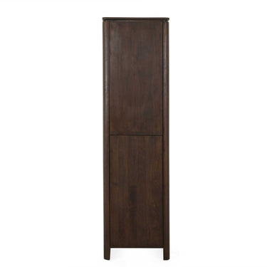 Aufbewahrungsschrank  – FSC Massives Mangoholz, Braun Finish, Vertikales Holzdesign - Dallas | Starfurn