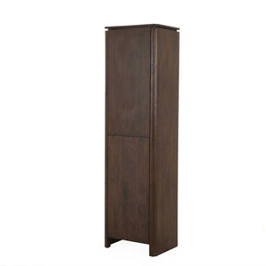 Aufbewahrungsschrank  – FSC Massives Mangoholz, Braun Finish, Vertikales Holzdesign - Dallas | Starfurn