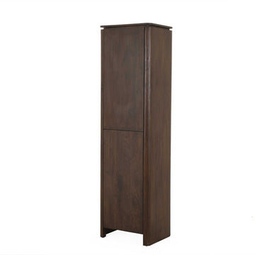 Aufbewahrungsschrank  – FSC Massives Mangoholz, Braun Finish, Vertikales Holzdesign - Dallas | Starfurn