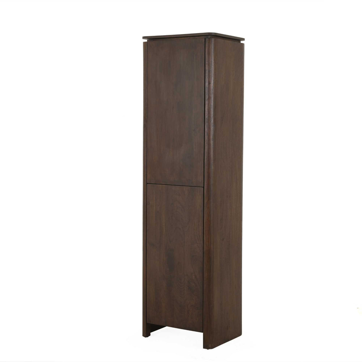 Aufbewahrungsschrank  – FSC Massives Mangoholz, Braun Finish, Vertikales Holzdesign - Dallas | Starfurn
