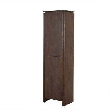 Aufbewahrungsschrank  – FSC Massives Mangoholz, Braun Finish, Vertikales Holzdesign - Dallas | Starfurn