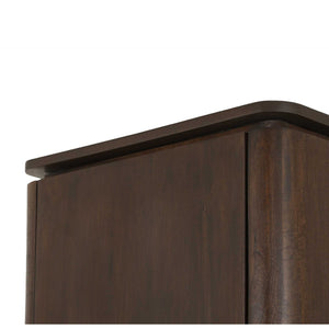Aufbewahrungsschrank  – FSC Massives Mangoholz, Braun Finish, Vertikales Holzdesign - Dallas | Starfurn