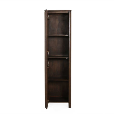 Aufbewahrungsschrank  – FSC Massives Mangoholz, Braun Finish, Vertikales Holzdesign - Dallas | Starfurn