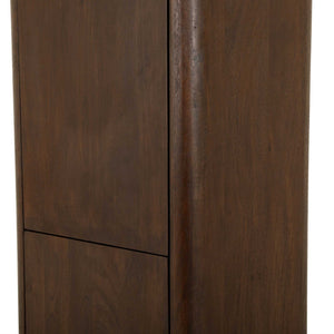 Aufbewahrungsschrank  – FSC Massives Mangoholz, Braun Finish, Vertikales Holzdesign - Dallas | Starfurn