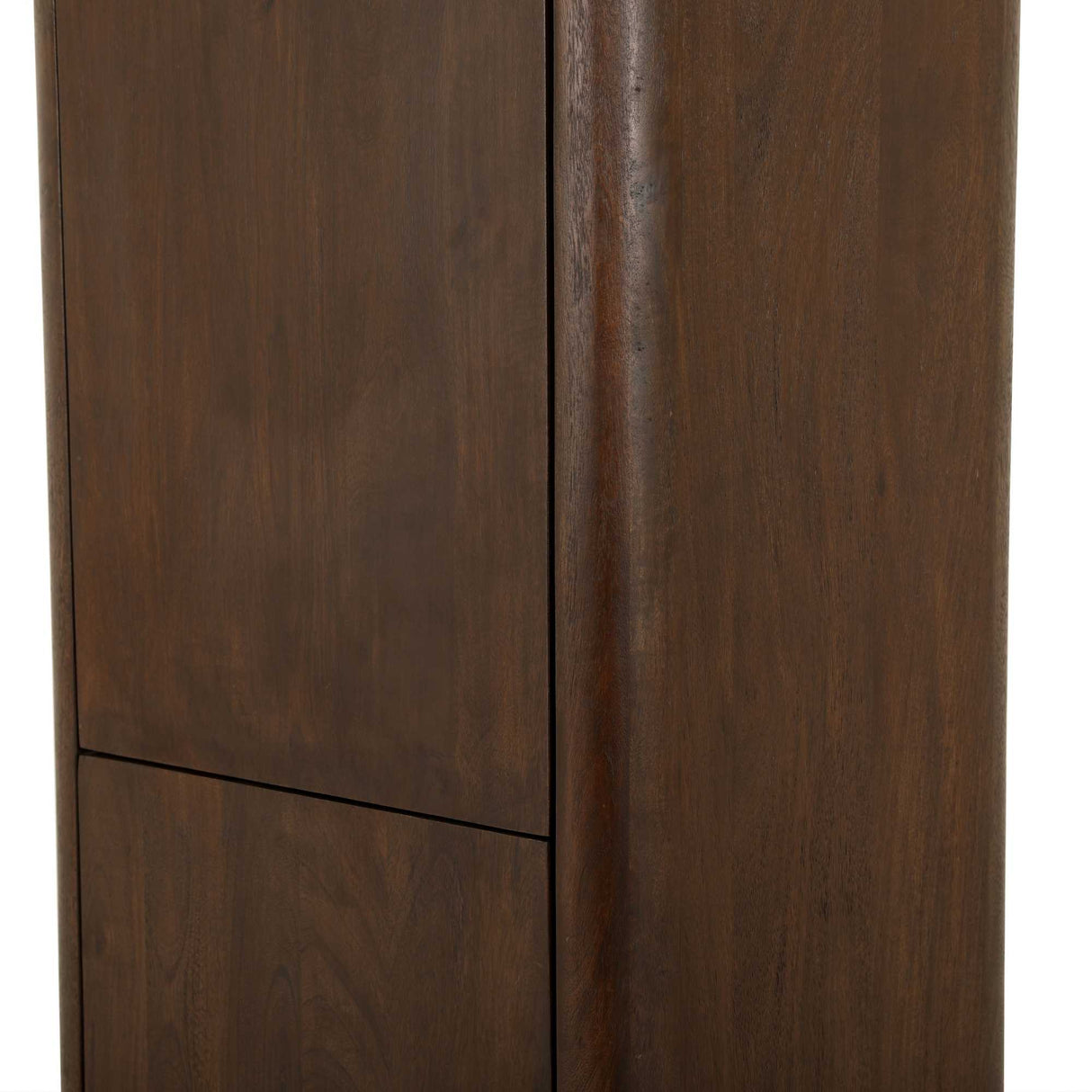 Aufbewahrungsschrank  – FSC Massives Mangoholz, Braun Finish, Vertikales Holzdesign - Dallas | Starfurn