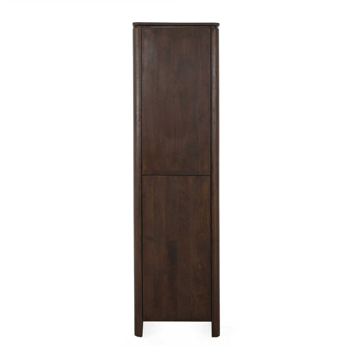 Aufbewahrungsschrank  – FSC Massives Mangoholz, Braun Finish, Vertikales Holzdesign - Dallas | Starfurn