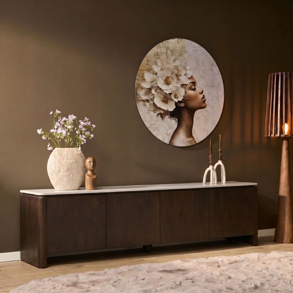 TV-Möbel – Mangoholz Material, Robuste Konstruktion, Mattes Finish - Dallas | Starfurn